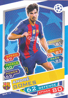 Andre Gomes FC Barcelona 2016/17 Topps Match Attax CL #FCB13